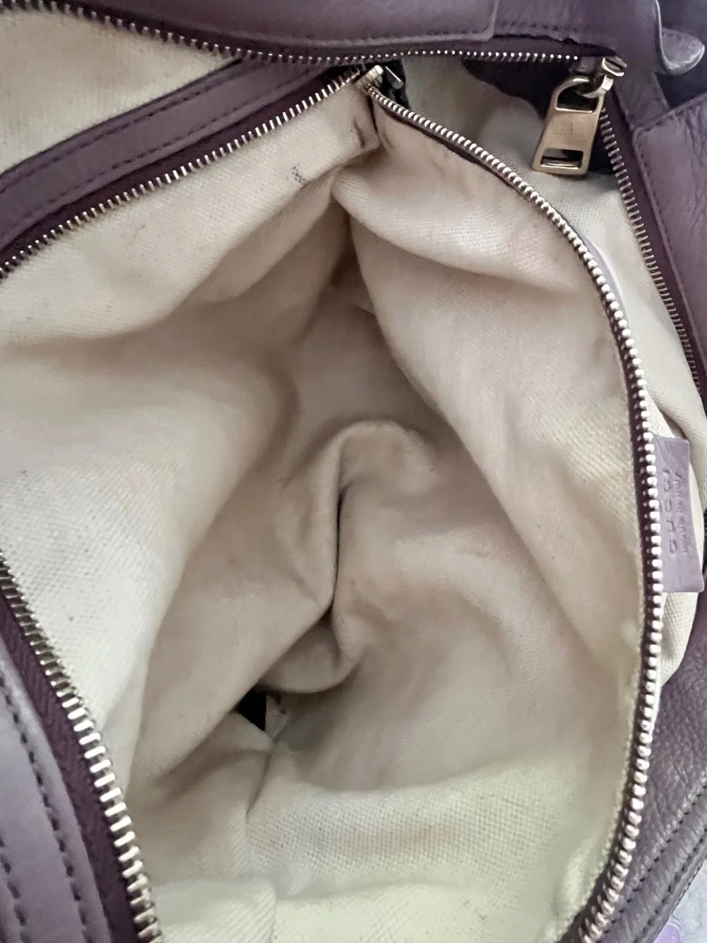 Gucci Miss GG medium size Canvas Shoulder bag Rare Lavender color leather trim